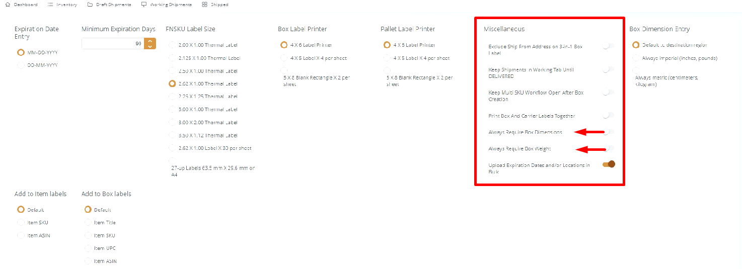 Always require box dimensions and box weight.png